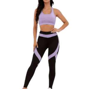 Color Block Women's Yoga Suit Set